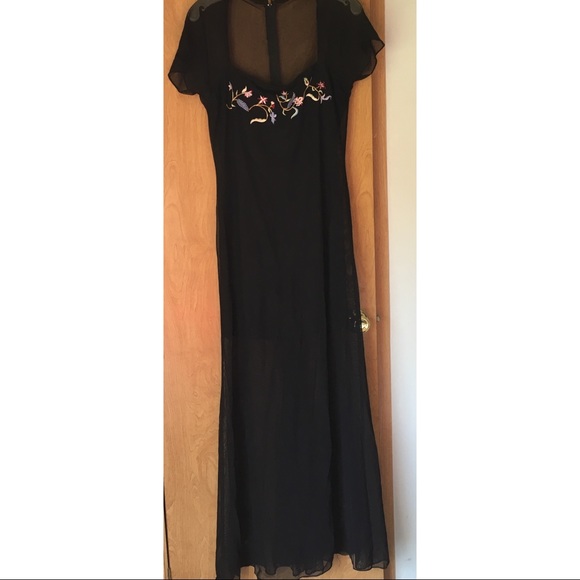 mini dress with sheer maxi overlay